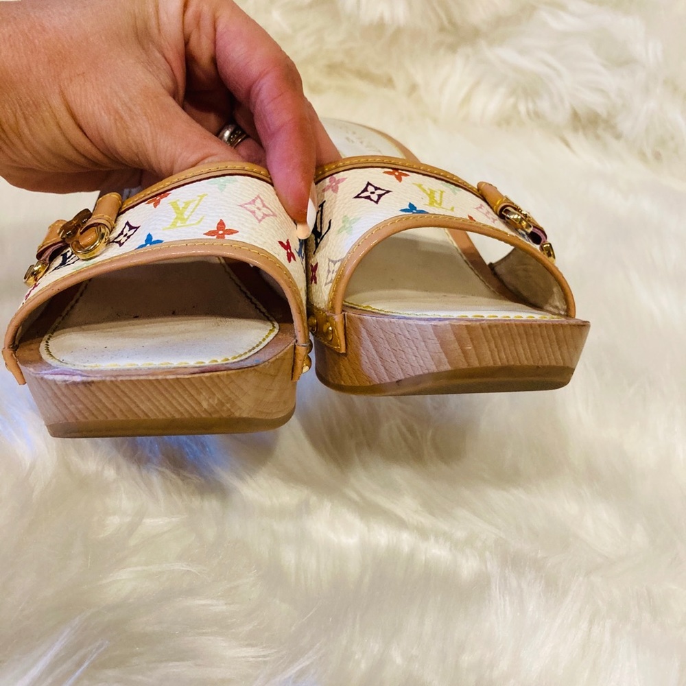 Louis Vuitton Multi Color Heels Sandals Shoes 7.5 - Picture 7 of 12